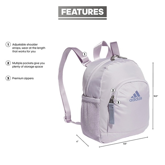 NWT Adidas Linear 3 Mini Backpack - Picture 2 of 9